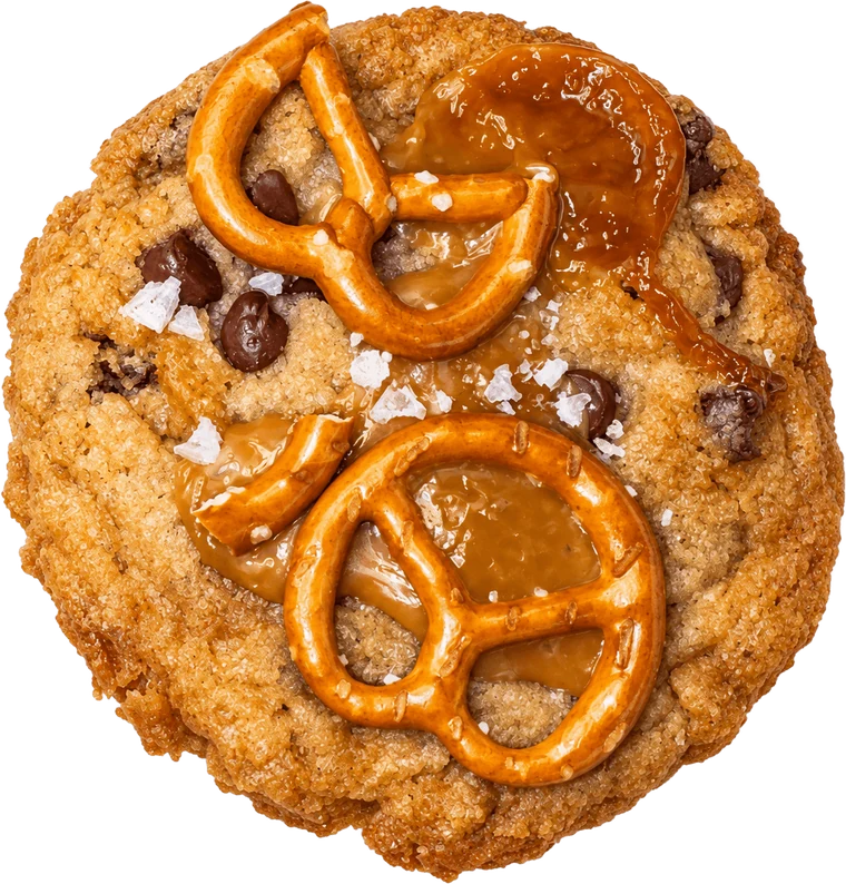Salted Caramel Pretzel topped with pretzels and caramel
